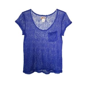 Mudd Lace Top Royal Blue Size Large